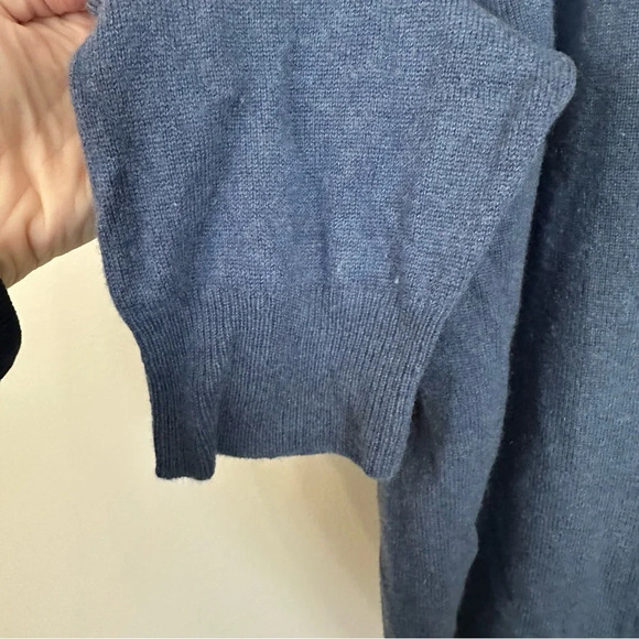 Men’s Long Sleeve Navy Blue 100% Cashmere Ribbed Crewneck Sweater Size XL GUC - Picture 4 of 5